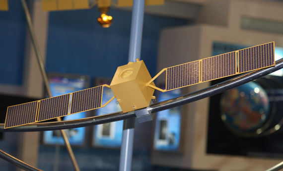 資料圖:國產北斗導航定位衛星模型