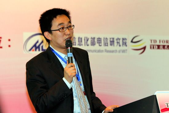 圖為：TD-LTE測試技術(shù)研討會現(xiàn)場，R&S公司馬志剛演講。