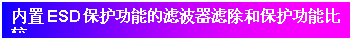 文本框: 內(nèi)置ESD保護(hù)功能的濾波器濾除和保護(hù)功能比較