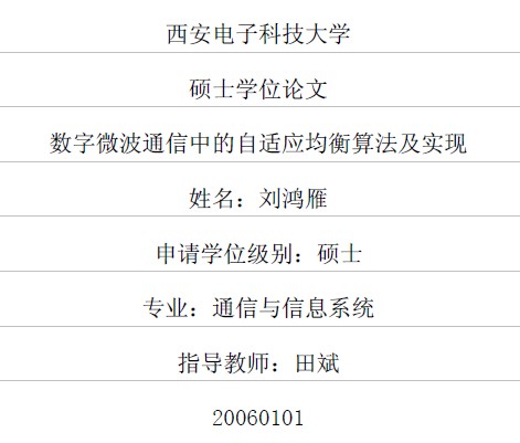 數(shù)字微波通信中的自適應(yīng)均衡算法及實(shí)現(xiàn)