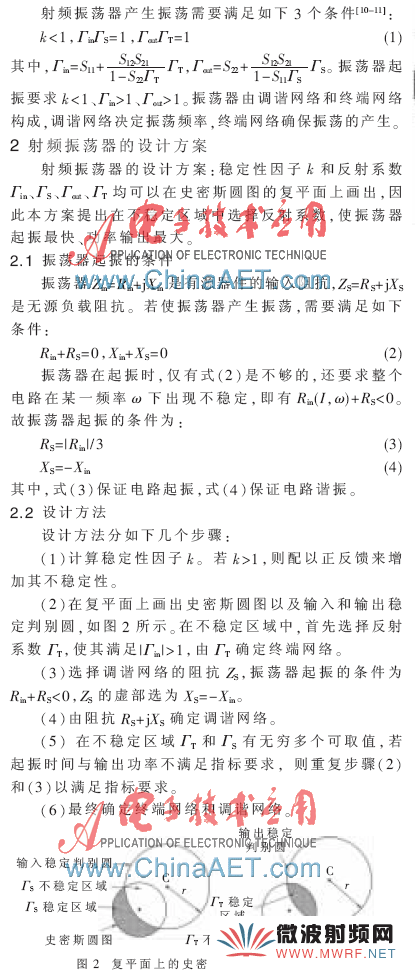 基于復(fù)平面圓圖的RFID振蕩器設(shè)計方法研究