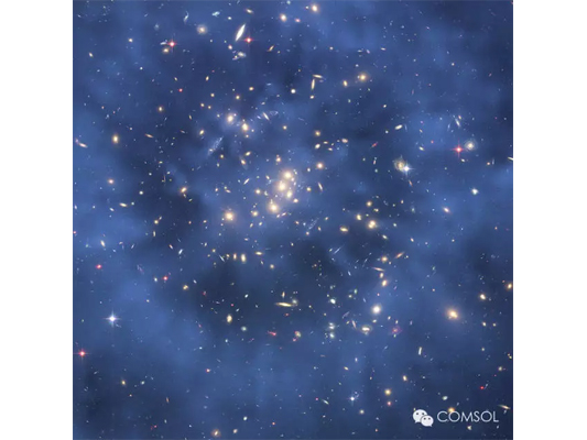 星系團的引力透鏡，暗示了暗物質的存在