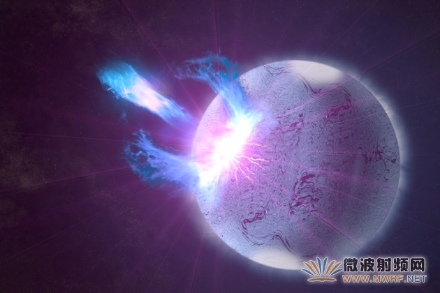 示意圖：一顆被撕裂的中子星。類似的事件將會產生劇烈的引力波信號