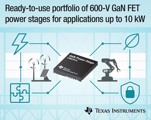 新型德州儀器即用型600V氮化鎵(GaN)場效應(yīng)晶體管(FET)功率級產(chǎn)品組合可支持高達(dá)10kW的應(yīng)用